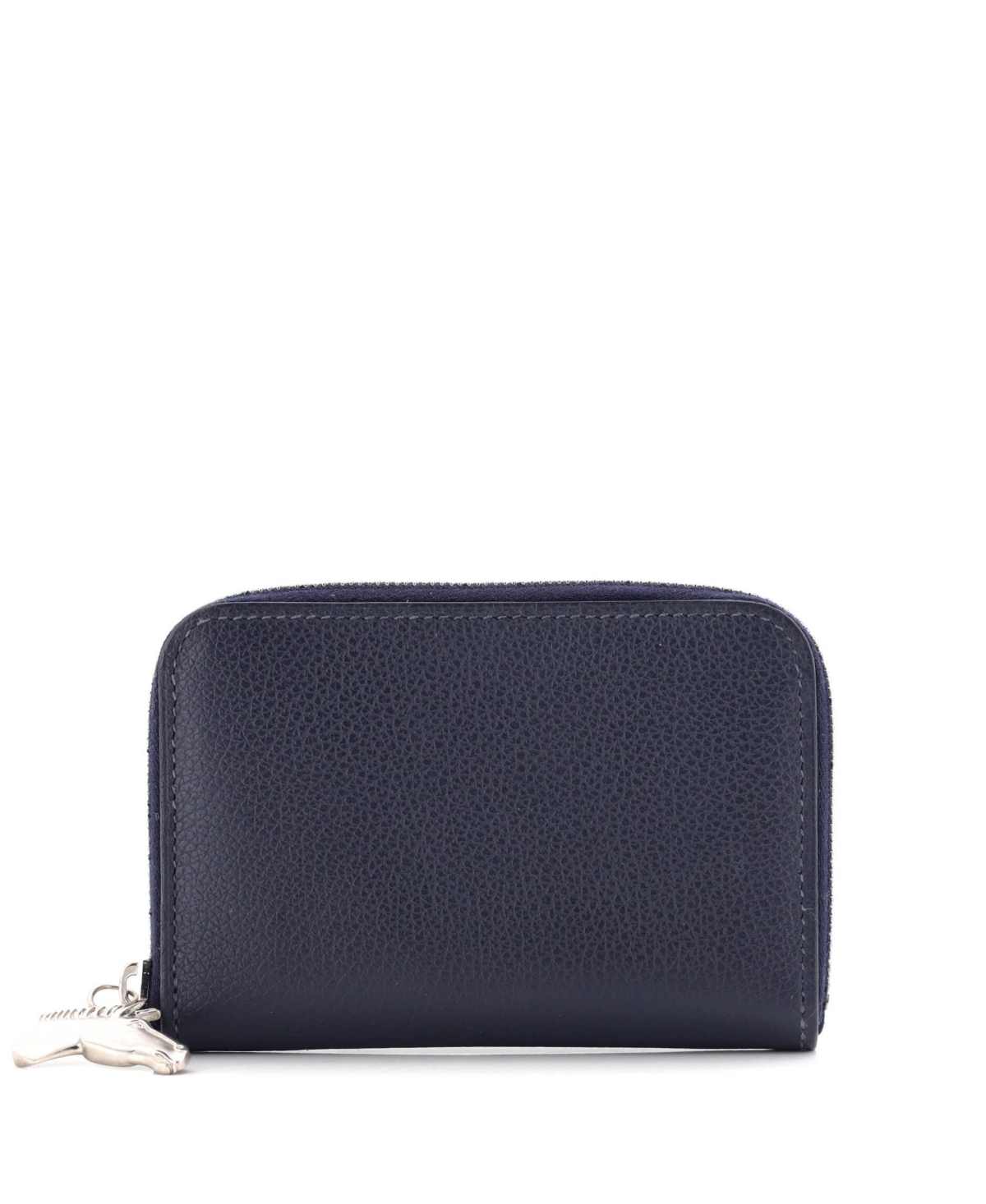 Compact Zipengo Horse Card Holder Leather - Blue