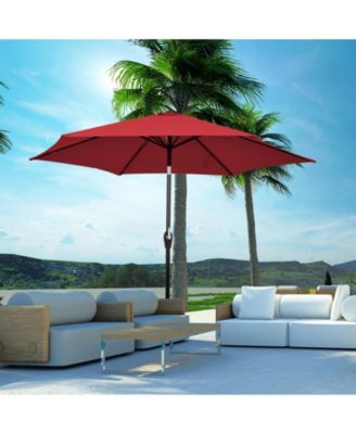 10 Feet Outdoor Patio Umbrella with Tilt Adjustment and Crank