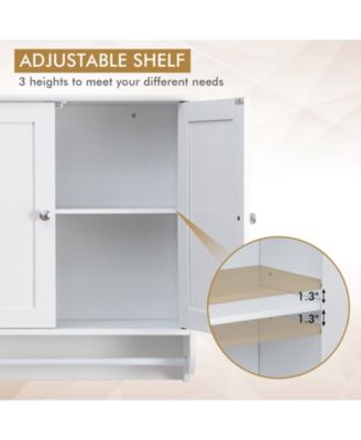 Wall Mounted Bathroom Storage Medicine Cabinet with Towel Bar