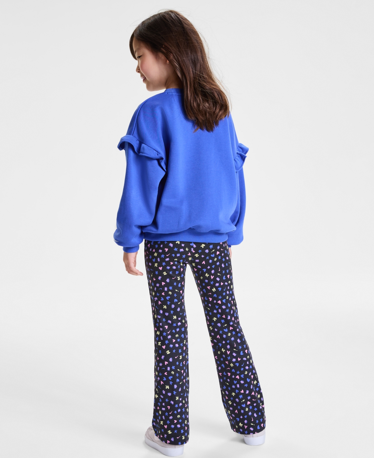 Nike Little Girls Essentials Top & Allover Print Femme Leggings, 2 Piece Set In Blue