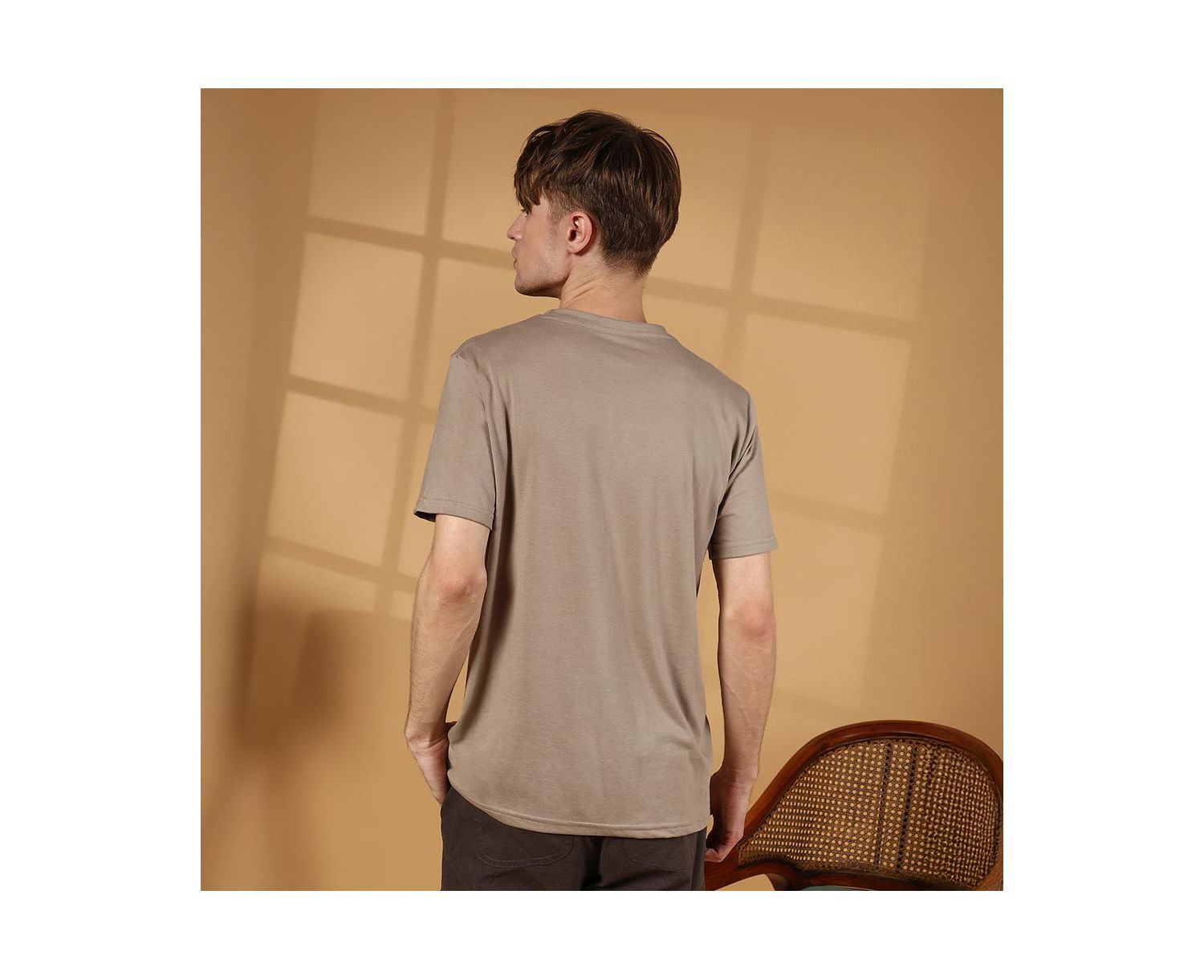 Men's Cloud Grey Solid Regular T-Shirt