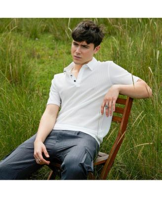 Мужская кремово-белая футболка-поло Campus Sutra с приятной на ощупь основой