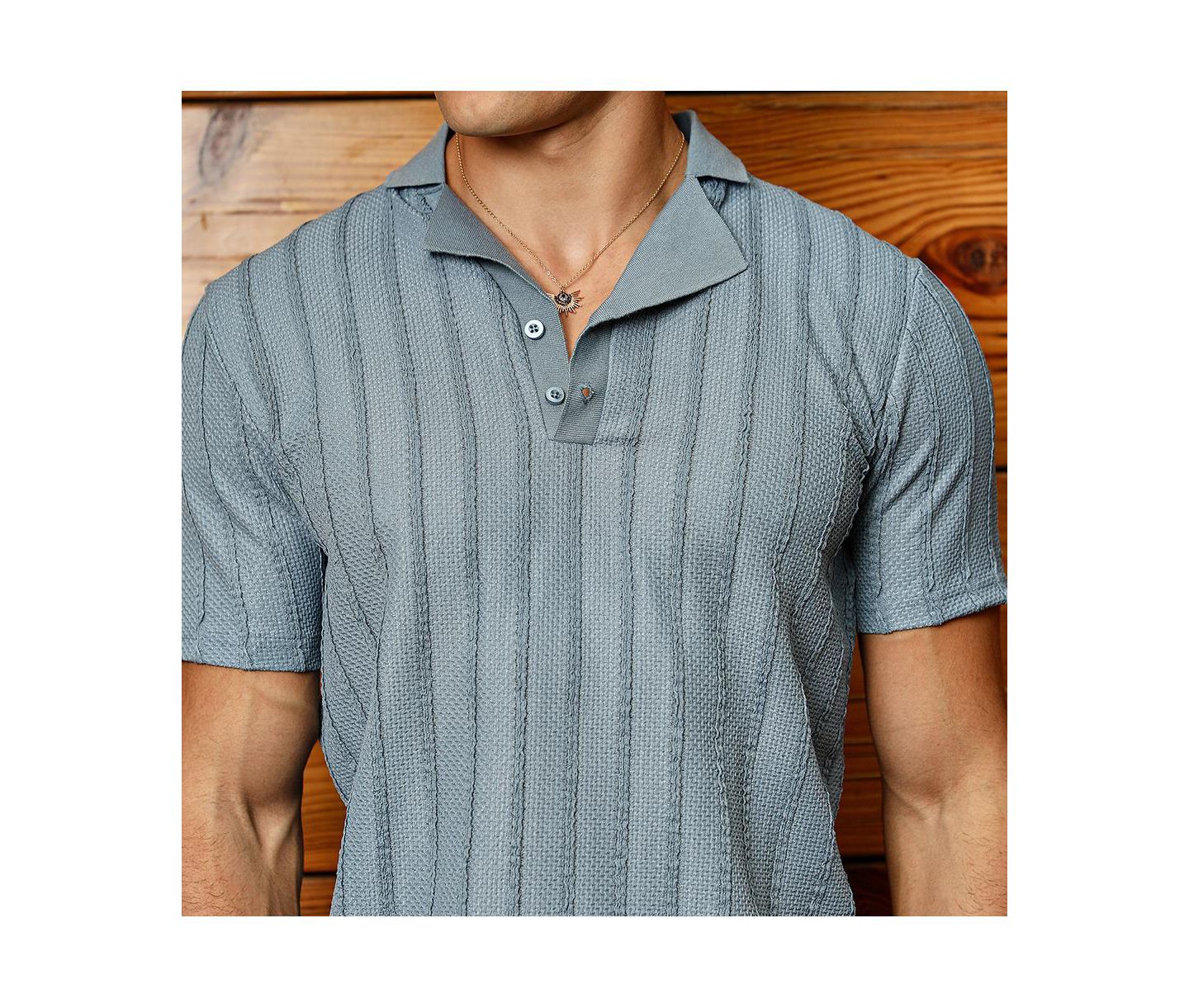 Мужская футболка Cahoot Campus Sutra Icy Blue Wicker-Tactitle Polo, цвет: Синий — фото 5