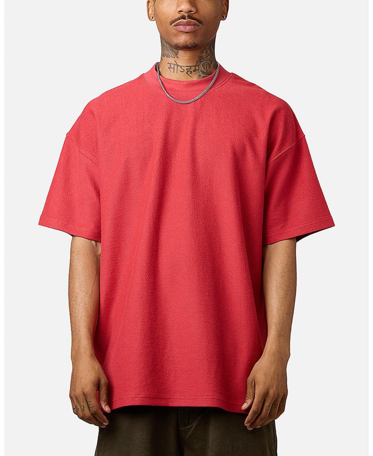 Men's Terry Oversized T-Shirt - Red