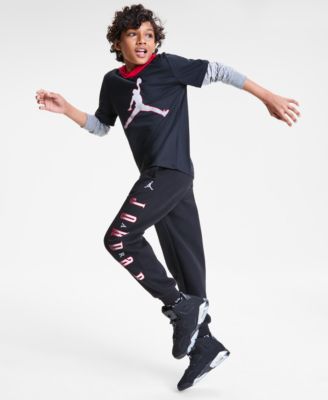 Big Boys Gametime Layered-Look Hoodie & Chenille Patch Pants