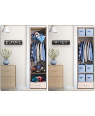 13 Inch Foldable Fabric Storage Cube Bin with Handles- for Organizing Home, Shelves, Nursery, Playroom, Closet and More 13" L x 13" W x 13" H