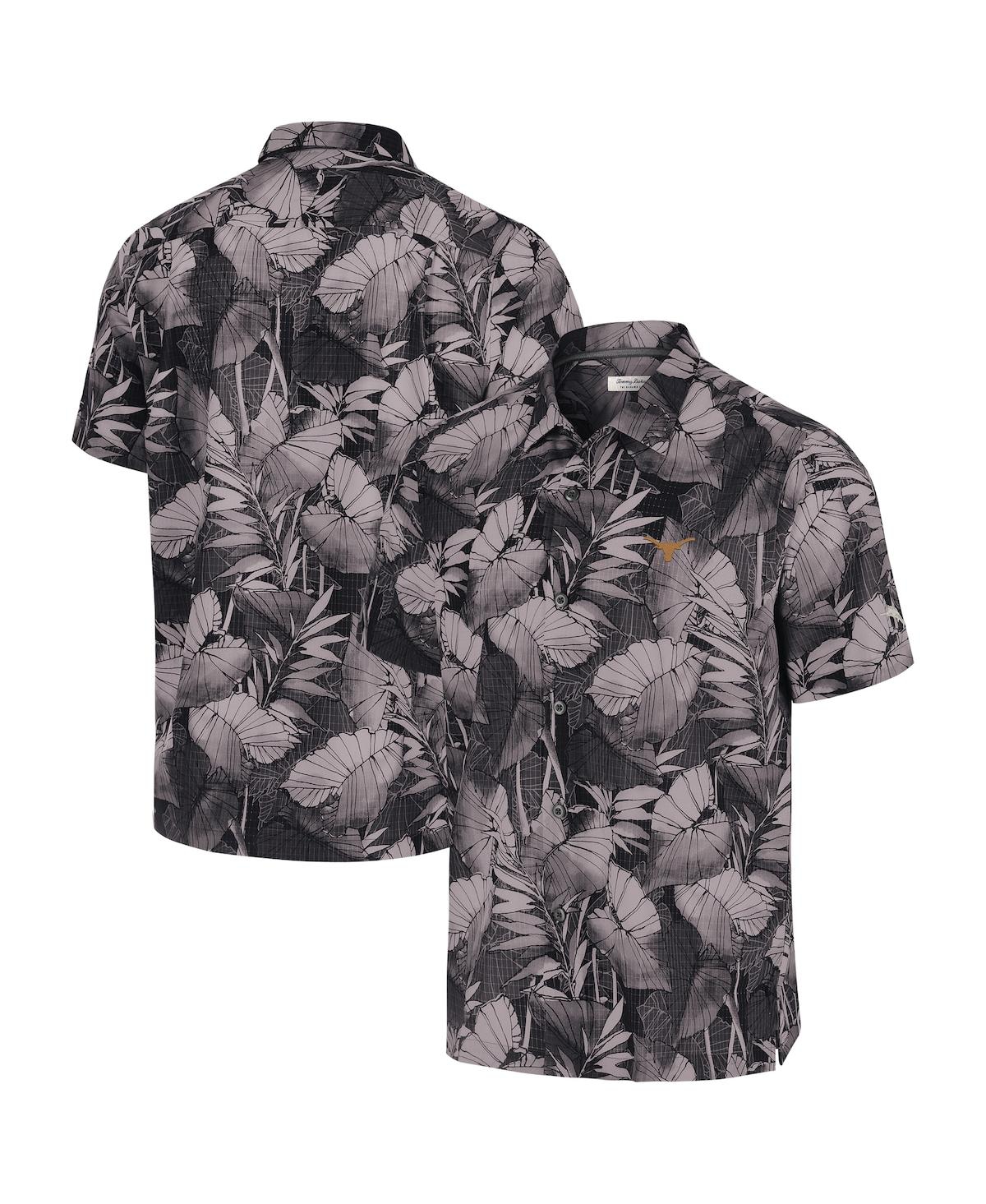 Tommy Bahama Black Ohio State Buckeyes Coast Nuevo Fronds Button-up Shirt In Black