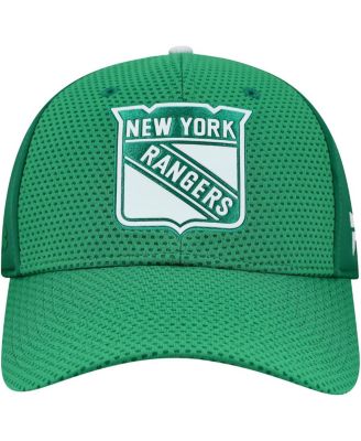 Мужская кепка Fanatics Kelly Green New York Rangers Authentic Pro на День Святого Патрика Flex