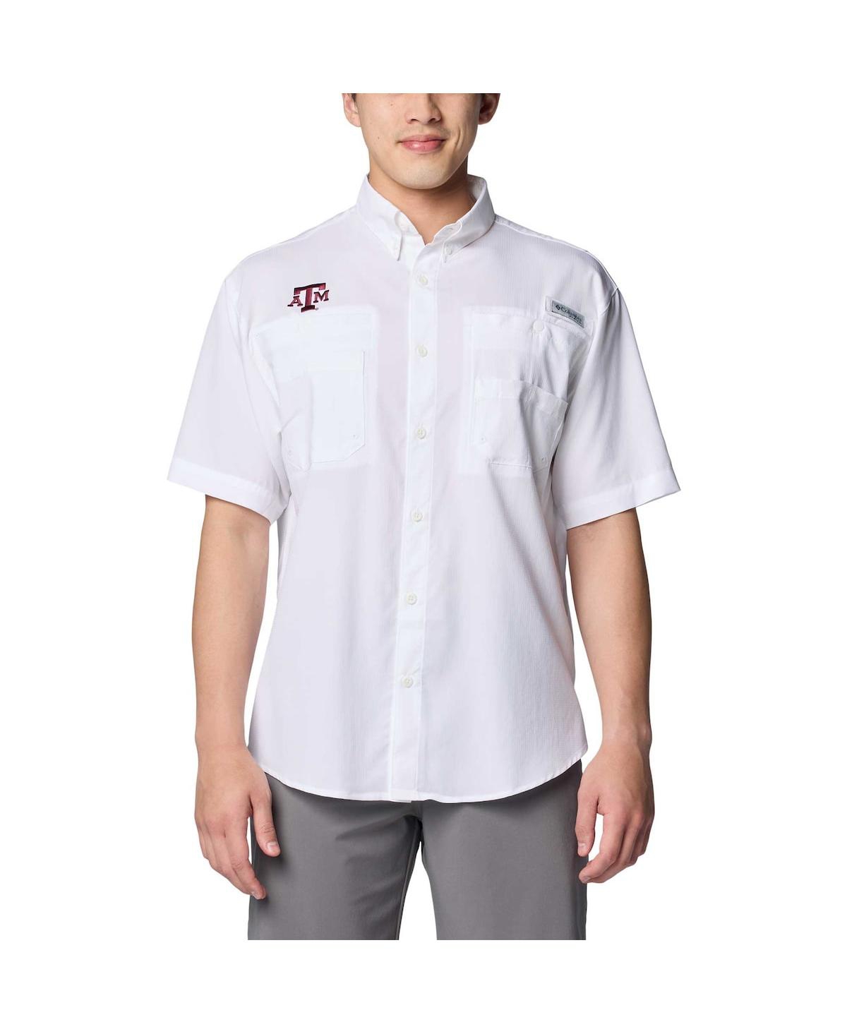 Men's White Texas A & M Aggies Pfg Tamiami Omni-Shade Button-Down Shirt - White