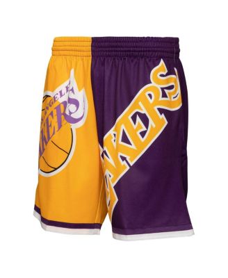 Мужские золотые шорты Mitchell & Ness Los Angeles Lakers Big Face 5.0 Fashion Shorts
