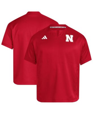 adidas - Men's Red Nebraska Huskers Dugout Coaches Adizero Notch Neck Pullover Sweatshirt