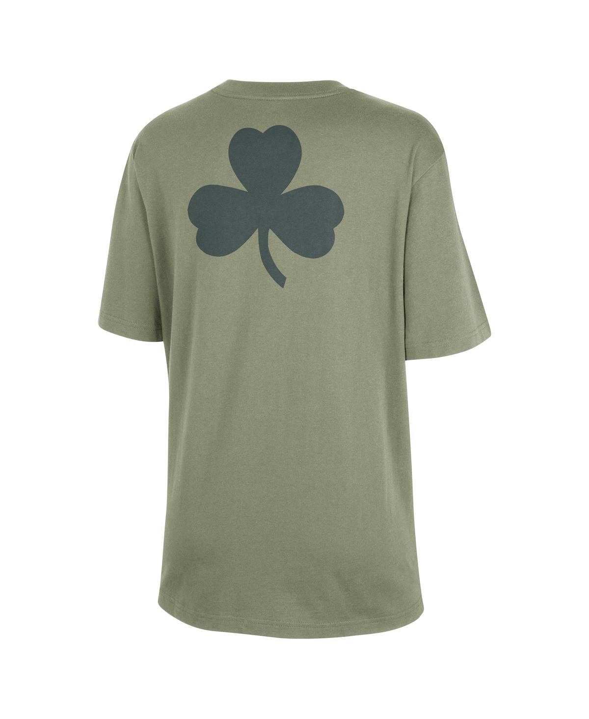 JORDAN WOMEN'S GREEN BOSTON CELTICS COURTSIDE STATEMENT EDITION BOYFRIEND T-SHIRT 