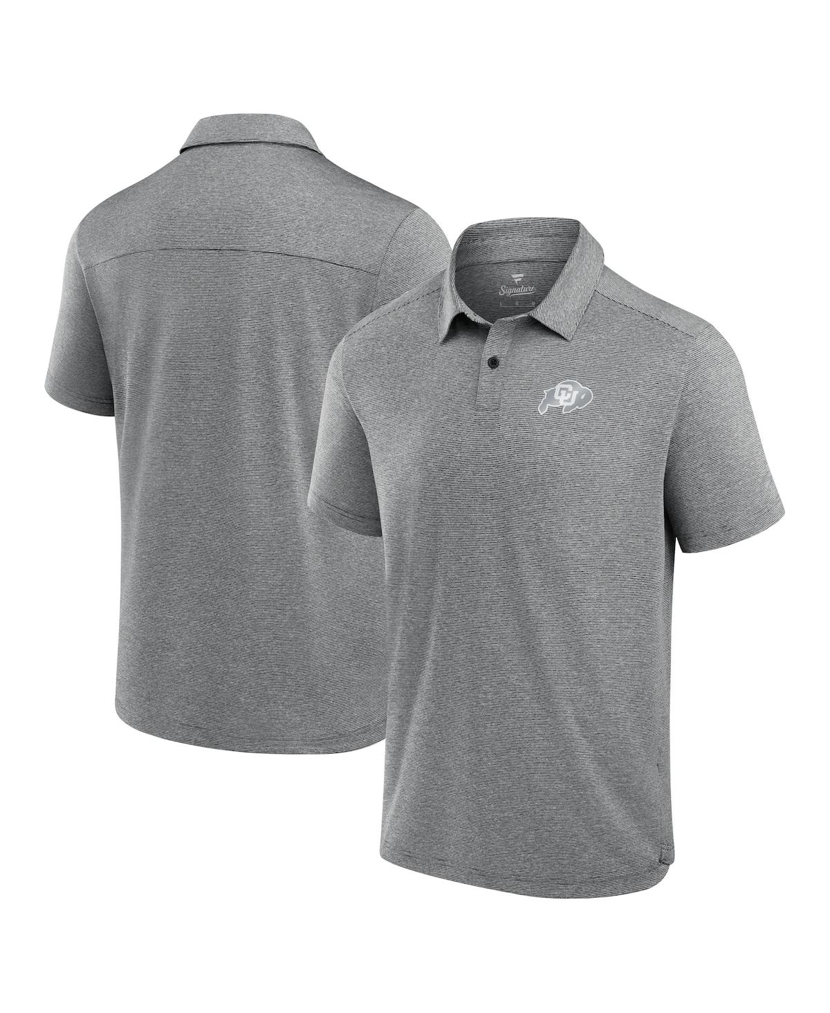 Fanatics Men's Grey Carolina Panthers Front Office Tech Polo Shirt In Gold