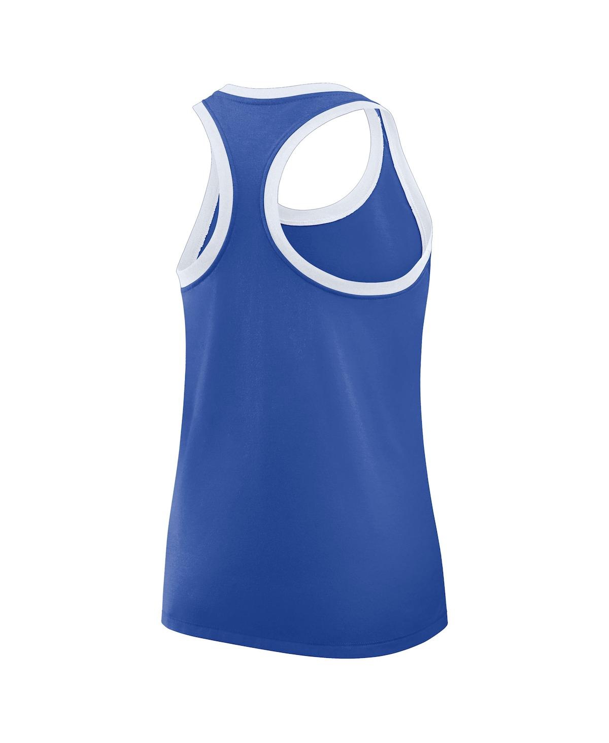 Nike Royal Duke Blue Devils Primetime Tri-blend Racerback Tank Top In Blue