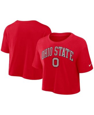 Nike - Women's Scarlet Ohio State Buckeyes Athletic Prep Arch Performance Cropped T-Shirt