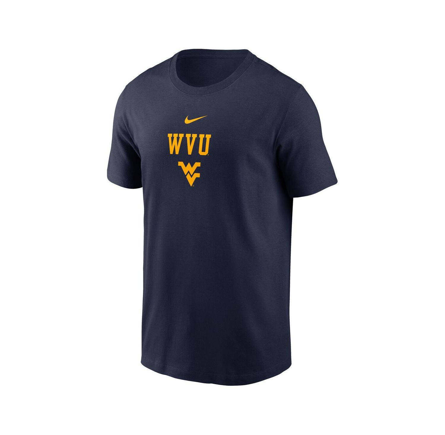 Men's Navy West Virginia Mountaineers 2-Hit Stacked T-Shirt