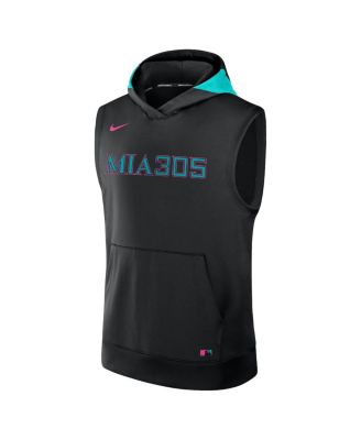 Men's Black Miami Marlins 2025 City Connect Authentic Collection Sleeveless Performance Pullover Hoodie
