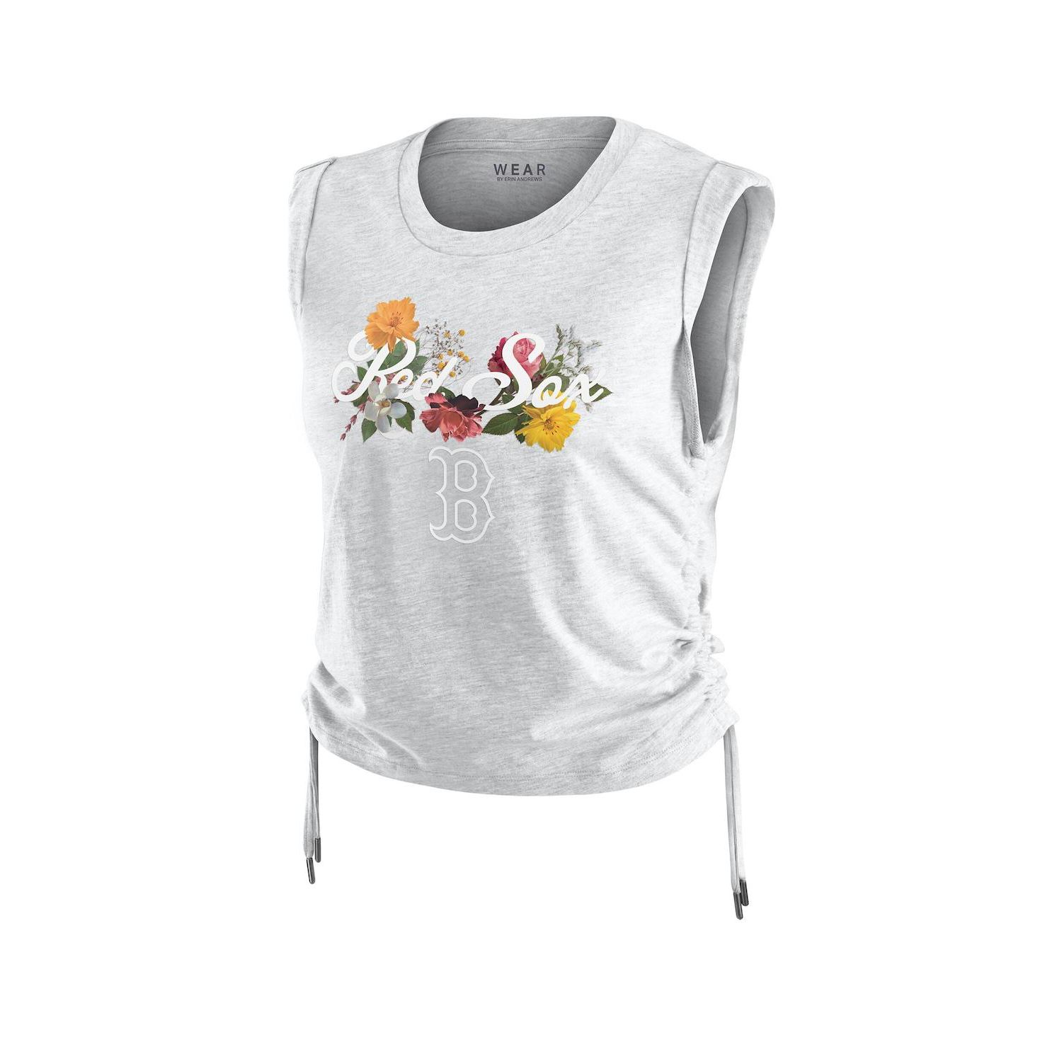 Women's Heather Gray Boston Red Sox Cinched Tank Top