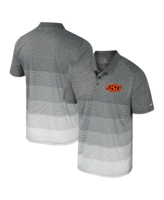 Colosseum - Men's Gray Oklahoma State Cowboys Striped Mesh Polo Shirt
