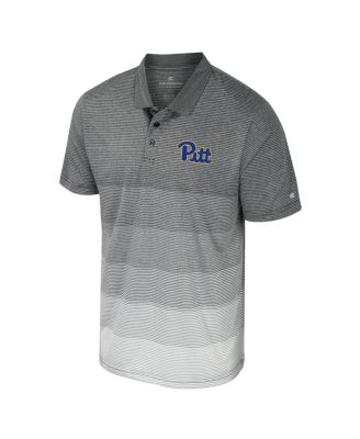 Мужская рубашка поло Colosseum серого цвета Pitt Panthers в полоску из сетки