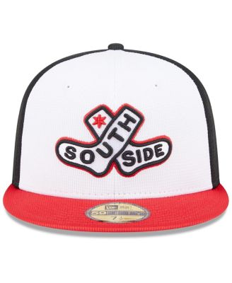 Мужская белая/красная бейсболка New Era Chicago White Sox 2025 City Connect для тренировок по бейсболке 59-го размера, приталенная шляпа