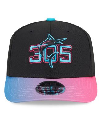 Новая мужская черно-розовая шляпа Miami Marlins 2025 City Connect 9SEVENTY с регулируемой длиной.
