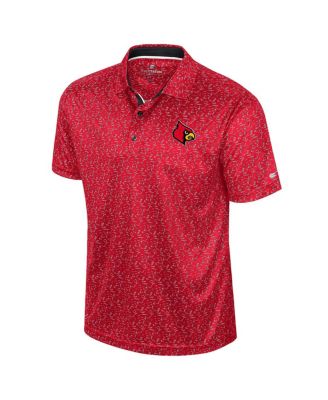 Мужская красная рубашка поло для гольфа Colosseum Louisville Cardinals сублимированная