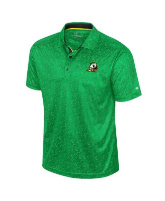 Мужская рубашка поло для гольфа Colosseum Green Oregon Ducks сублимированная