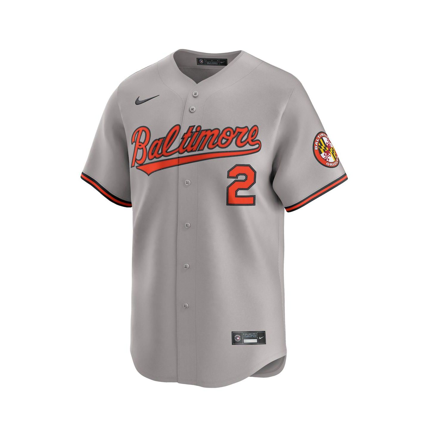 Мужской топ Nike Gunnar Henderson Gray Baltimore Orioles Road Limited Player Jersey — фото 2
