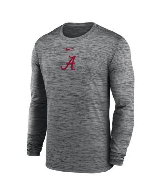 Мужская футболка с длинным рукавом Nike Charcoal Alabama Crimson Tide 2025 Sideline Velocity Performance