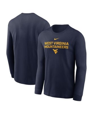 Nike - Men's Navy West Virginia Mountaineers 2025 Sideline Performance Long Sleeve T-Shirt