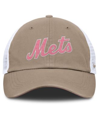 Мужская и женская кепка дальнобойщика Nike цвета хаки/белый New York Mets Club с регулируемой посадкой