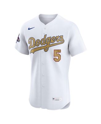 Мужская футболка Nike Freddie Freeman White Los Angeles Dodgers 2025 Gold Collection Elite из элитного трикотажа