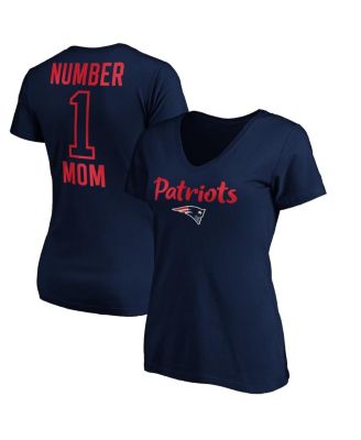 Fanatics - Women's Navy New England Patriots 1 Mom Team Logo V-Neck T-Shirt