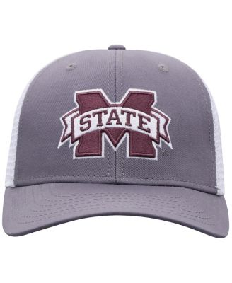 Мужская регулируемая шляпа дальнобойщика Top of the World, серая с белым, от Mississippi State Bulldogs Victory Baseline