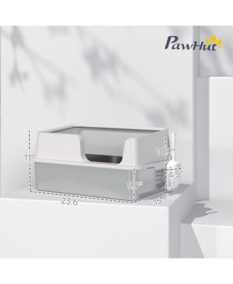 Stainless Steel Litter Box, Enclosed Cat Litter Box, Light