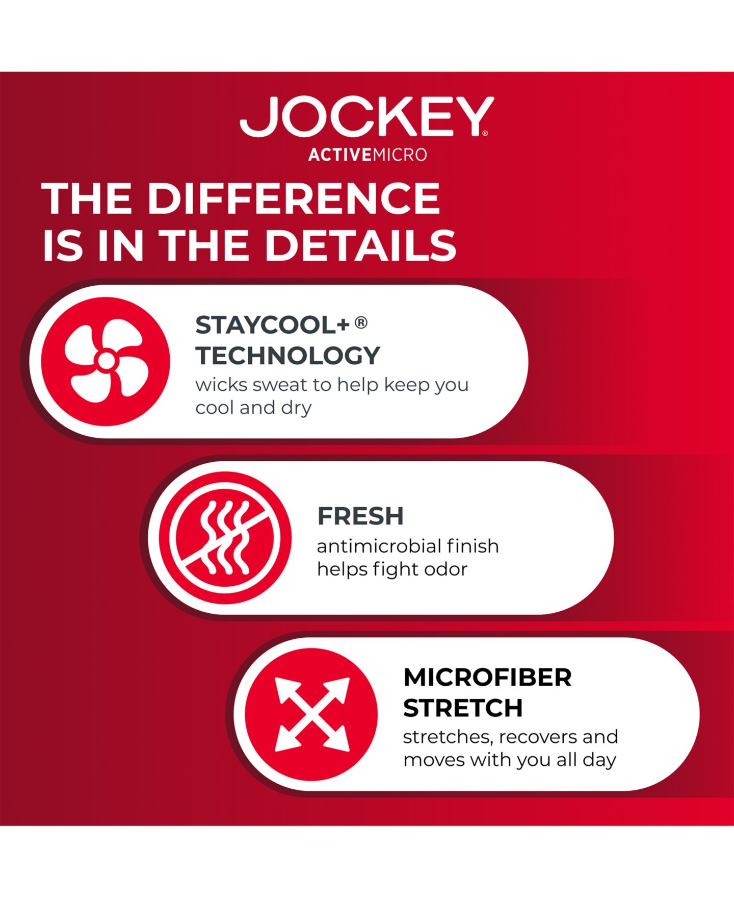 Трусы-боксеры Active для мужчин, микрофибра, 3 шт. — Jockey, цвет: Чёрный — фото 11