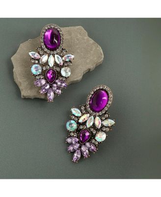 Shimmering Rhinestone Statement Dangling Drop Earrings