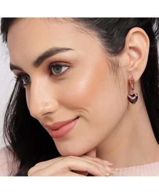 Crystal-Heart Hoop Earrings