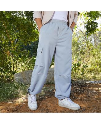 Мужские облачно-серые однотонные парашютные брюки-карго Campus Sutra