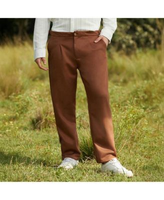 Мужские замшевые брюки Campus Sutra шоколадно-коричневого цвета, сшитые на заказ