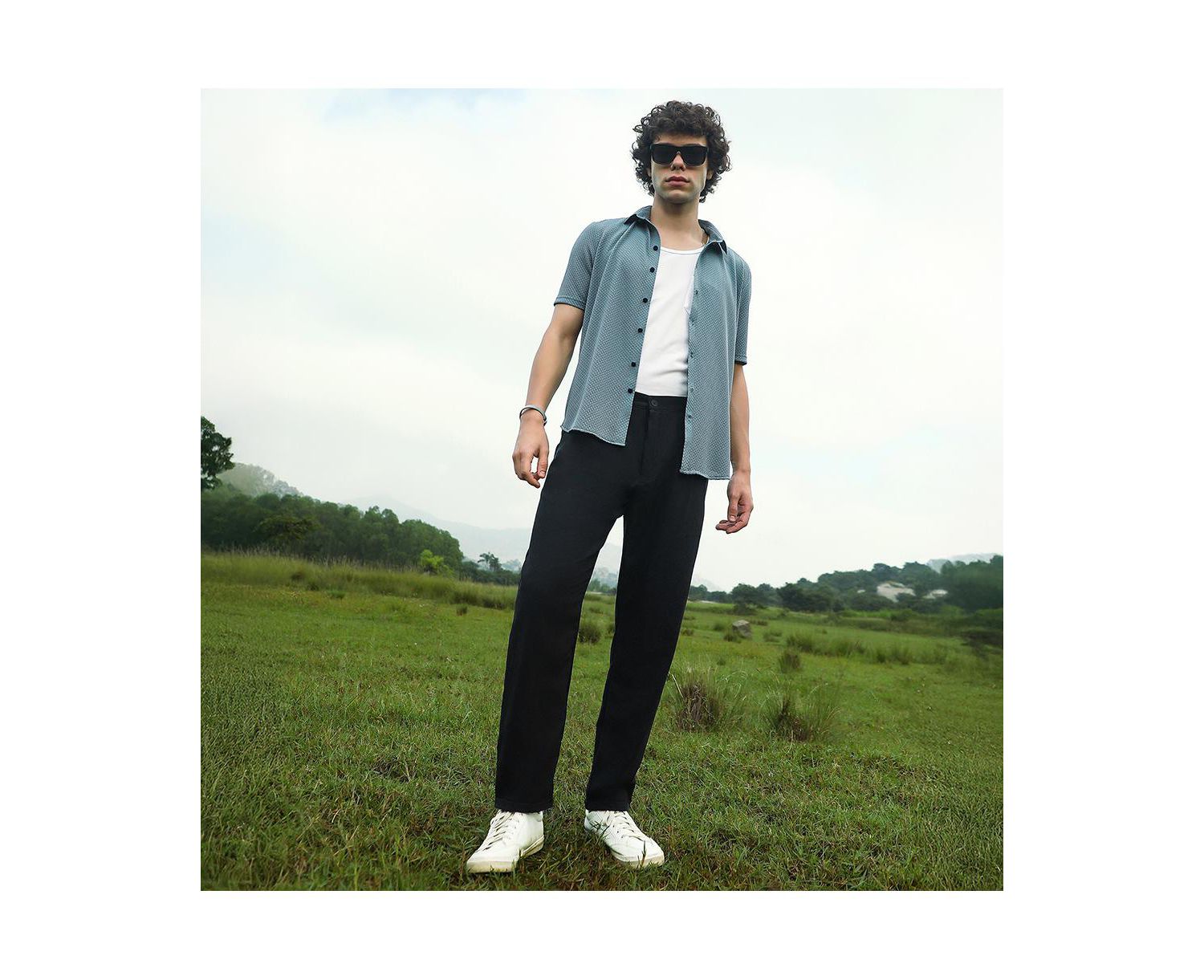 Men's Onyx Black Velvique Tailored Trousers