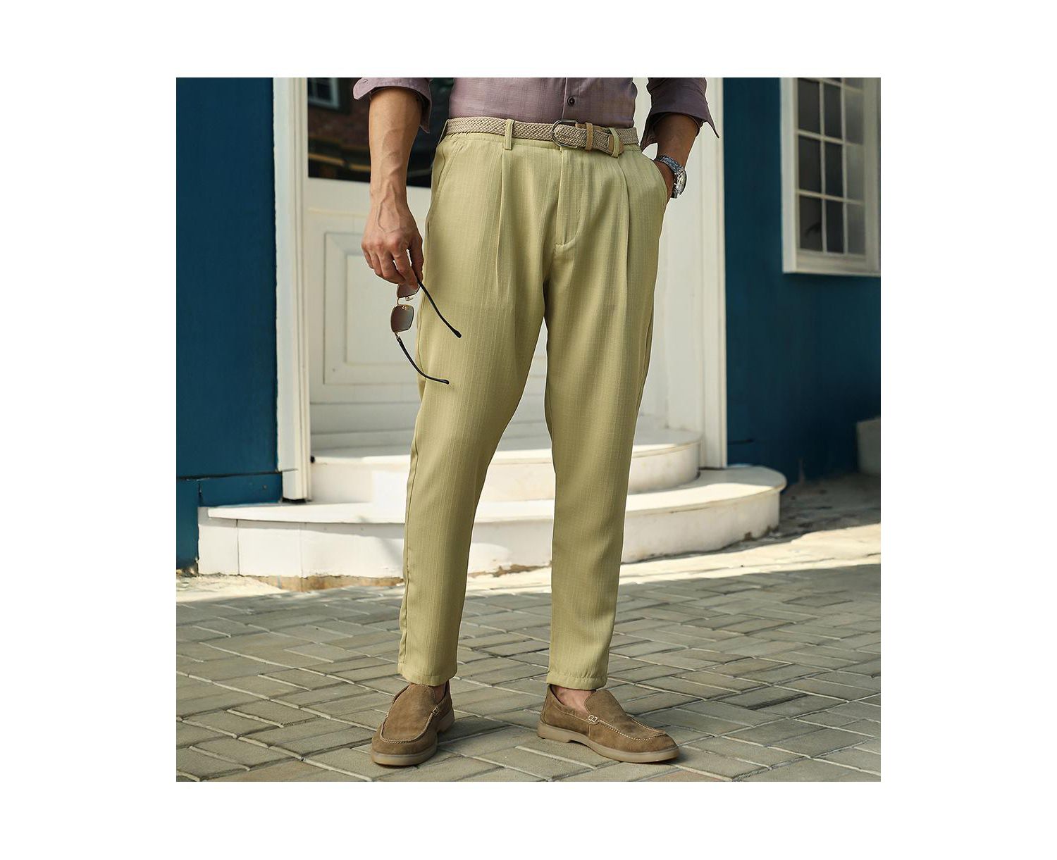 Men's Lime Green Chino Trousers