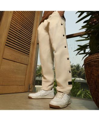 Мужские белоснежные прямые брюки Campus Sutra с застежкой сбоку