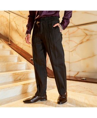 Мужские прямые брюки Campus Sutra из оникса черного цвета с асимметричным краем