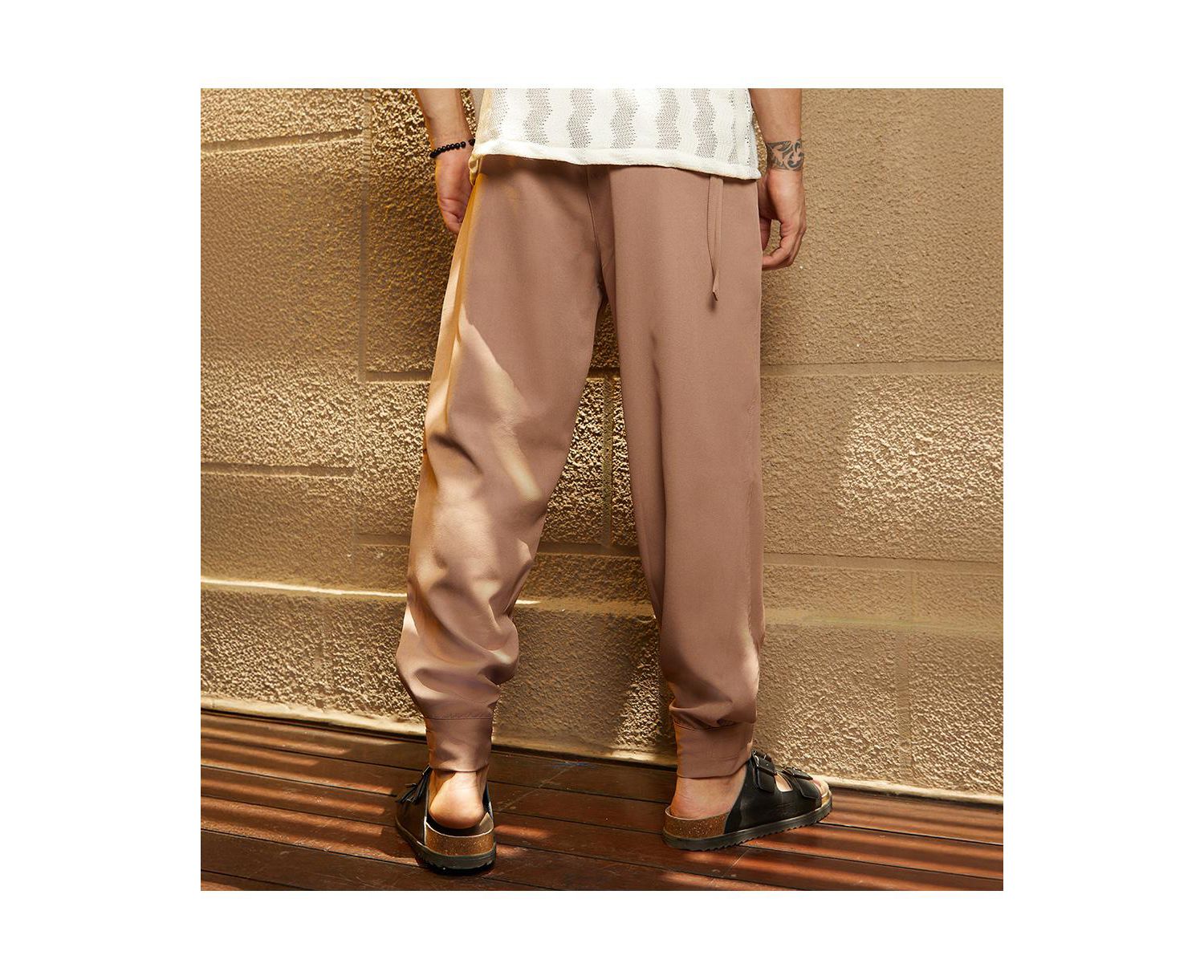 Men's Tan Brown Panelled Gurkha Trousers