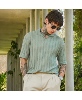 Мужская футболка-поло Campus Sutra Sage Green Duo-непринужденная футболка-поло в полоску