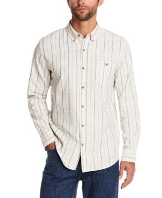 Weatherproof Vintage - Men's Long Sleeve Striped Textured Button-Down Shirt