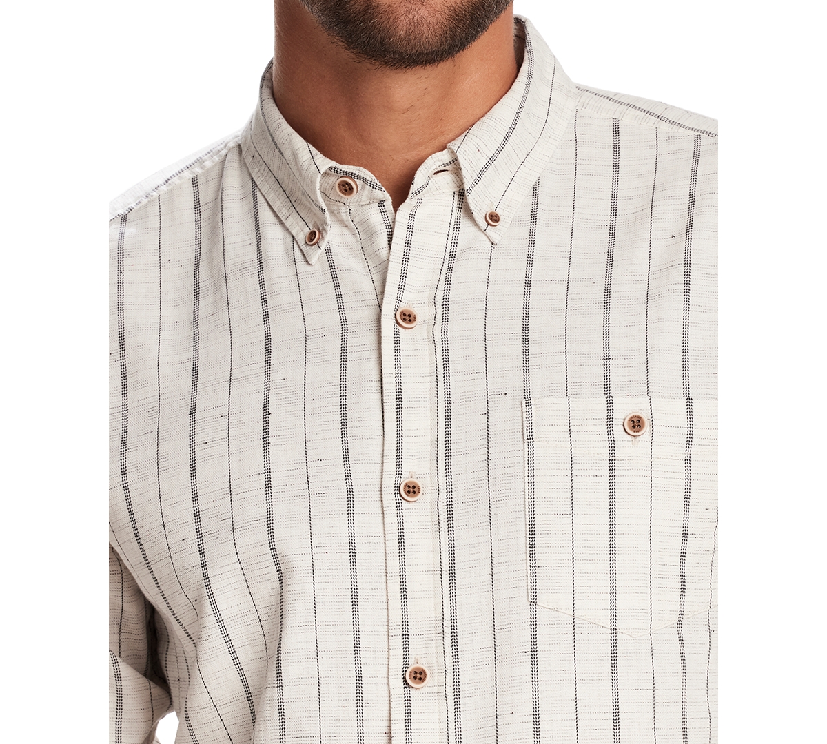 Weatherproof Vintage Men's Long Sleeve Striped Textured Button-down Shirt In Multi