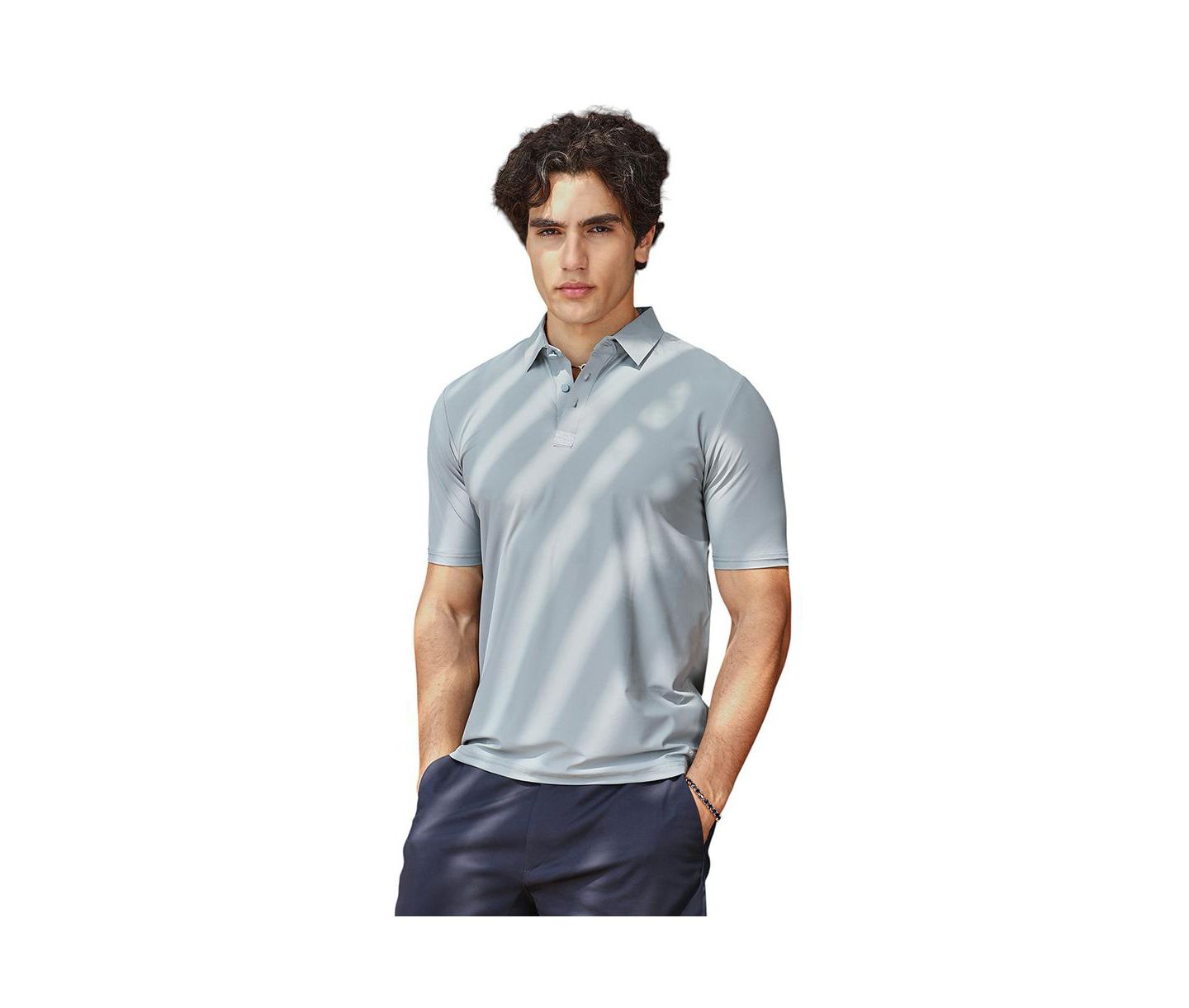 Мужская футболка Cahoot Campus Sutra Coin Grey Seamless Solid Polo, цвет: Серый — фото 1